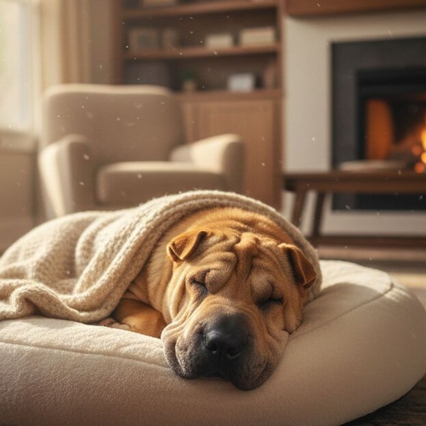 shar-pei-sleeping-indoors