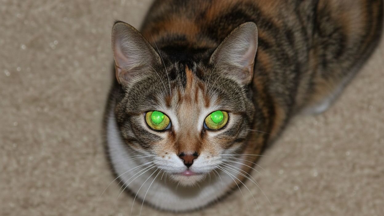 cat with glowing eyes