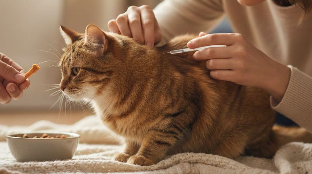 cat receiving injection