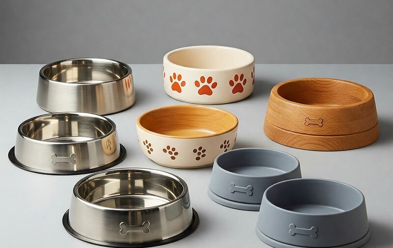 image of different dog bowls