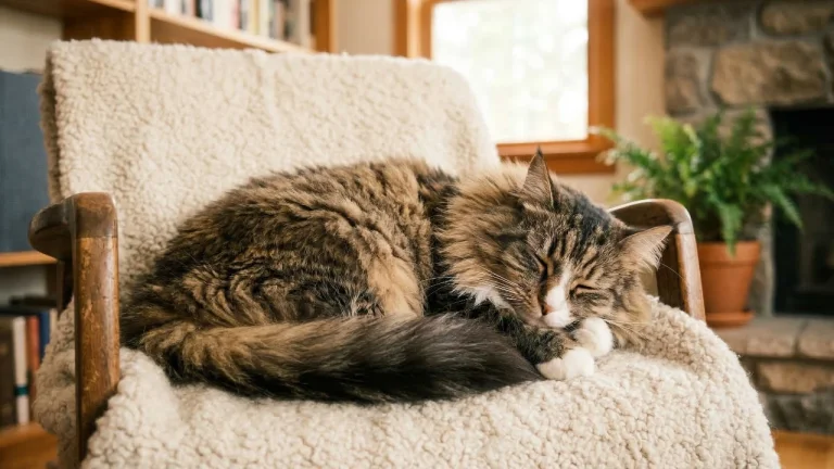 norwegian forest cat sleeping