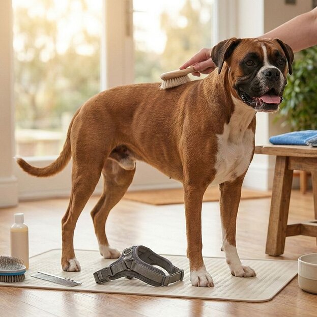 boxer-being-groomed