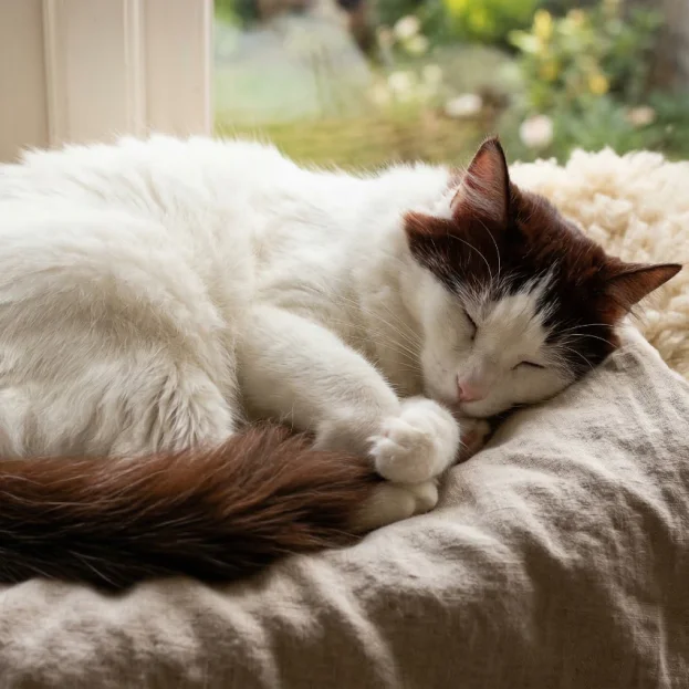 turkish van cat sleeping
