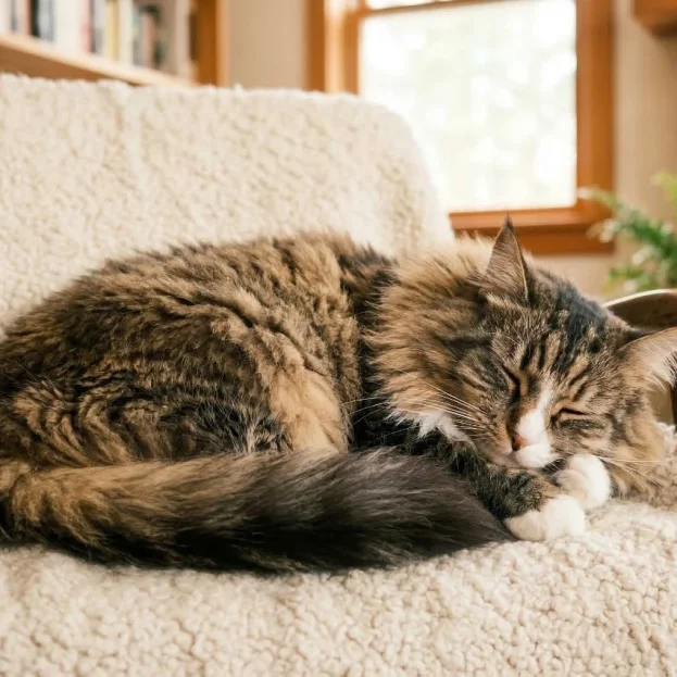 norwegian forest cat sleeping