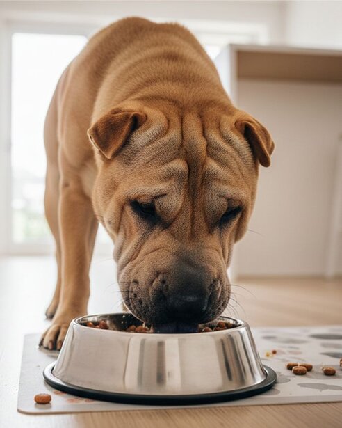 shar-pei-eating-in-a-bowl