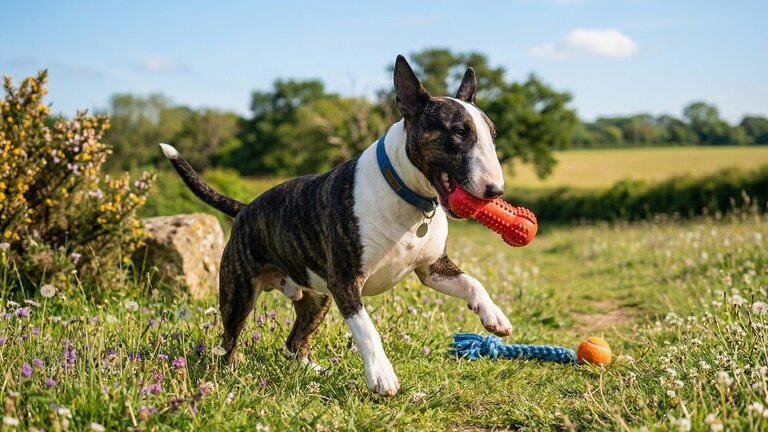 bull-terrier-playing