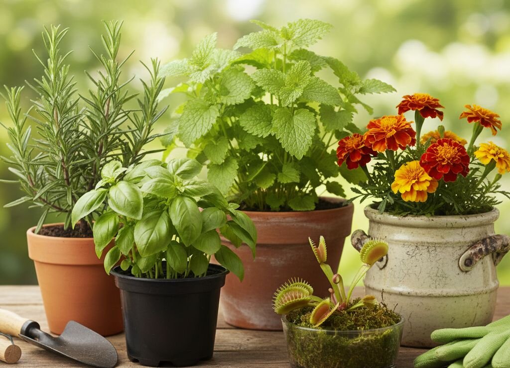 variety of insect repelling plants