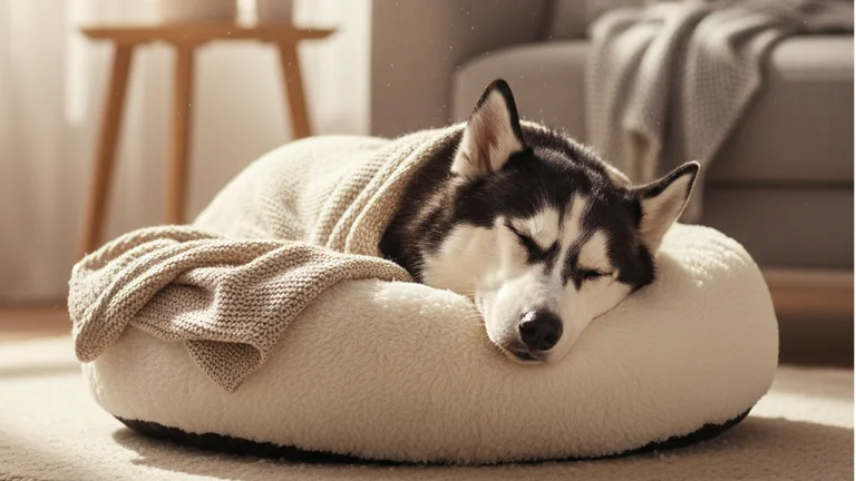 husky-sleeping-indoors
