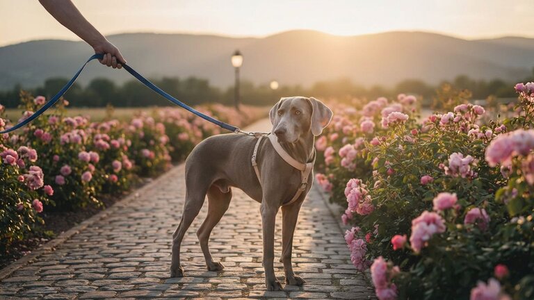 weimaraner-on-a-walk