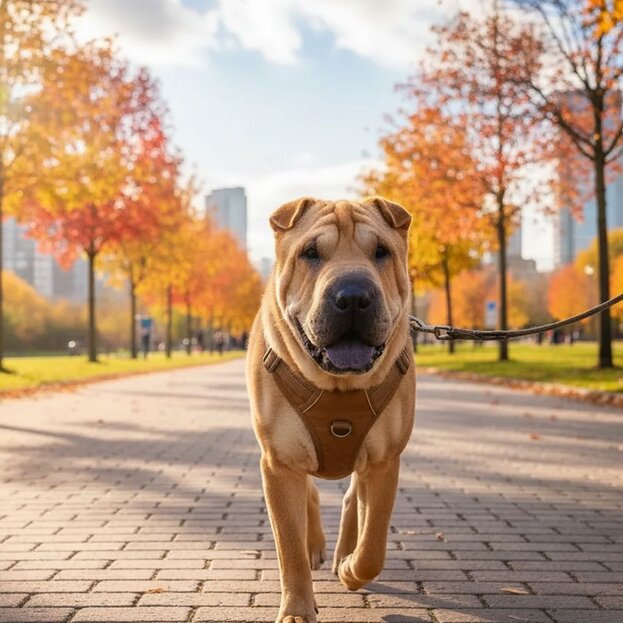 shar-pei-on-a-walk