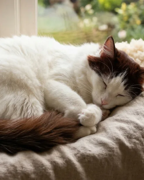 turkish van cat sleeping