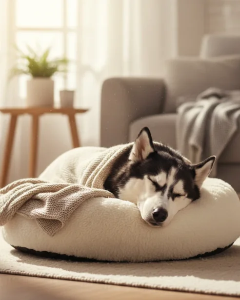 husky-sleeping-indoors