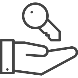 Hand and key icon