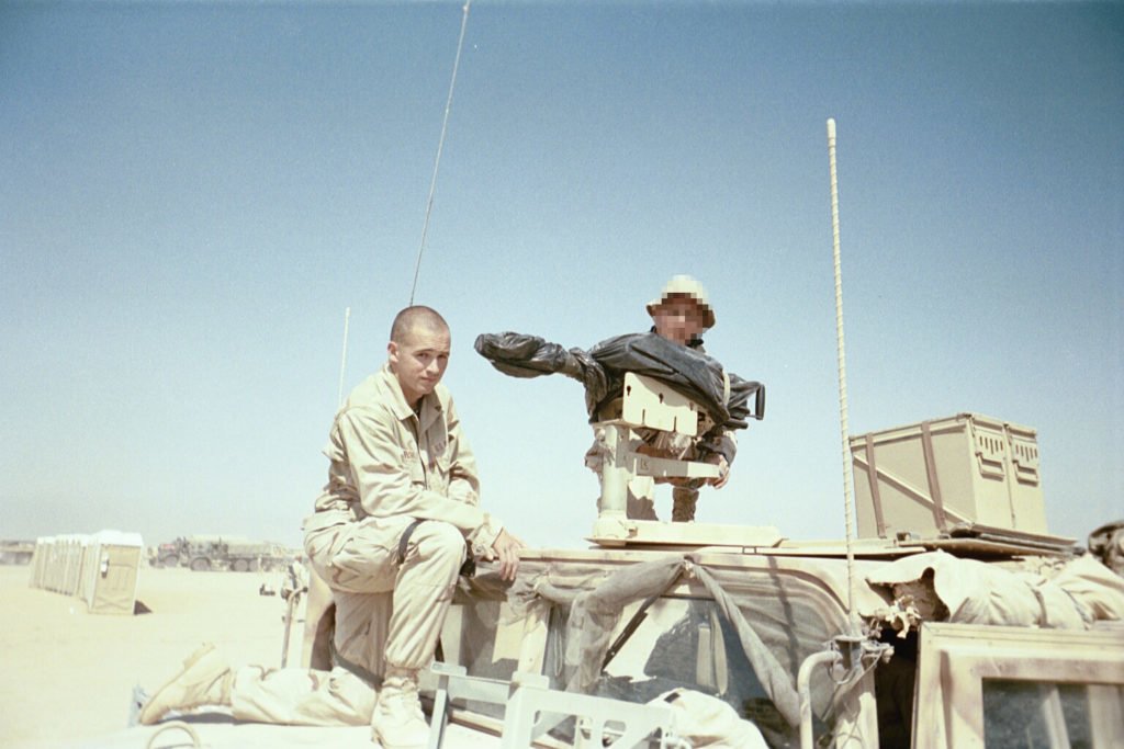Trombley served as a machine gunner during the invasion of Iraq. Photo courtesy of James Trombley.