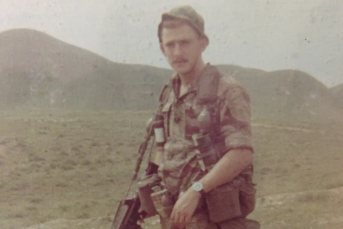 Lt Henry Thompson at a firing range just outside of Phu Bai, Vietnam, practicing immediate action drills with his team the week prior to launching on the Christmas mission into Laos. Photo courtesy of Henry Thompson.