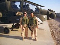 Butch Whiting, left, with Chief Warrant Officer Mike Corsaro, in Tal Afar, Iraq, in 2005. Photo courtesy of Butch Whiting.