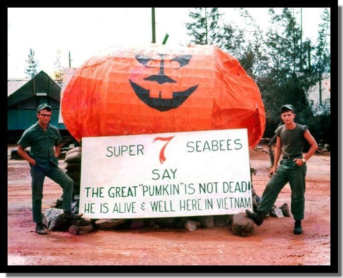 Military Halloween traditions, Charlie Brown's The Great Pumpkin Vietnam coffee or die 