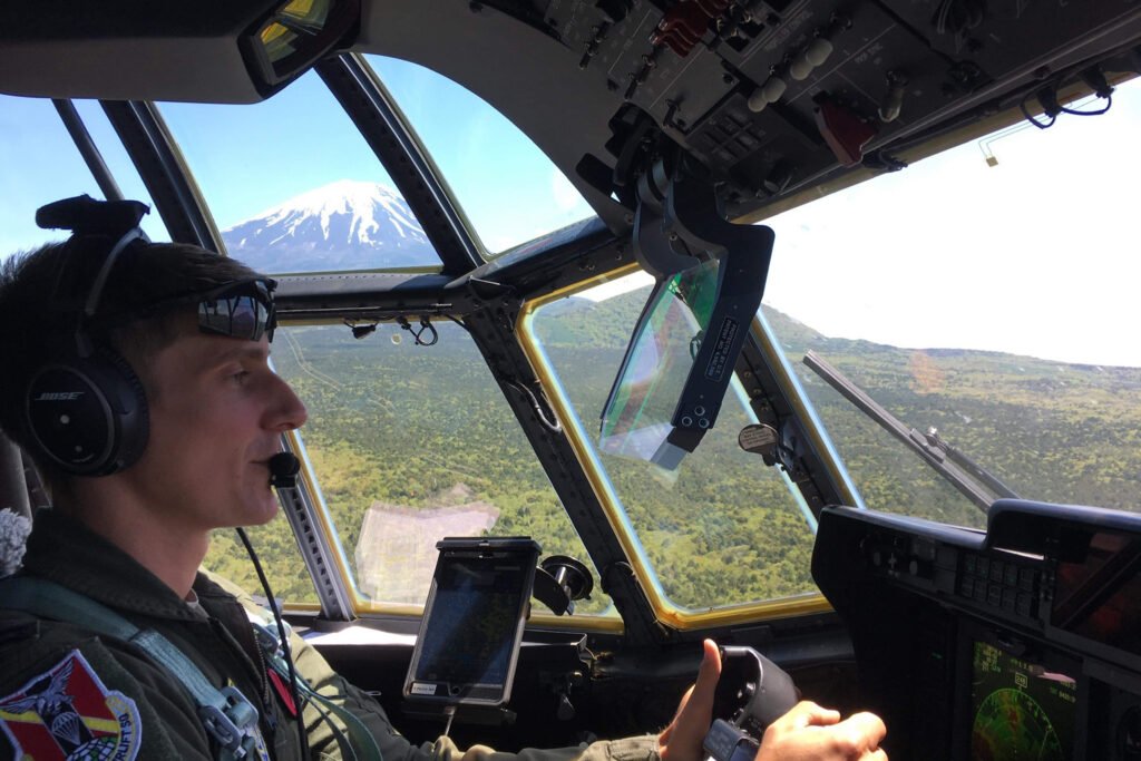 Air Force Capt. Noah Palicia, an instructor pilot stationed in Yokota, Japan, flies a C-130J. He and brother Army Lt. Col. Eric Palicia, an engineer stationed in Wiesbaden, Germany, were selected to appear in the NBC television show “The Titan Games.” Courtesy photo.