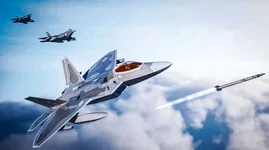 Air Combat Command’s Gen. Mark Kelly posted this conceptual image on Instagram of an F-22 firing the AIM-260 Joint Advanced Tactical Missile in 2022, offering the first official glimpse of the new weapon. US Air Force illustration.