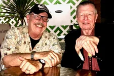 Army Airborne veteran Dennis Anderson, left, with legendary war correspondent Joseph L. Galloway, the “Ernie Pyle of Vietnam.”