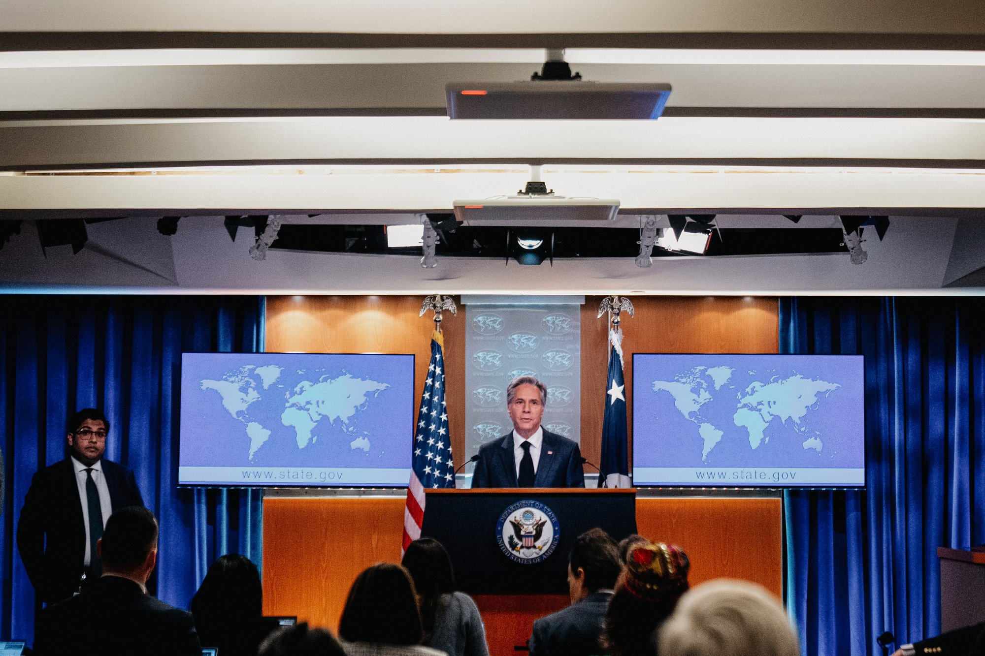 Secretary of State Antony Blinken speaks at a briefing on the 2022 Country Reports on Human Rights Practices at the State Department in Washington, Monday, March 20, 2023. (AP Photo/Andrew Harnik)