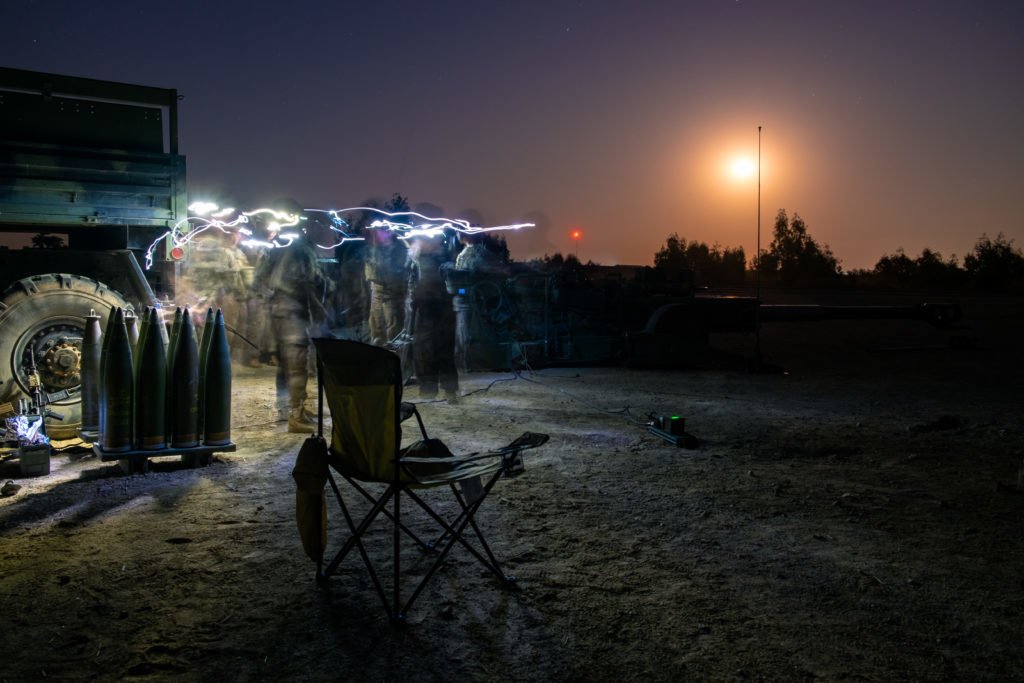  The moon rises over the gunline while the waiting continues. 