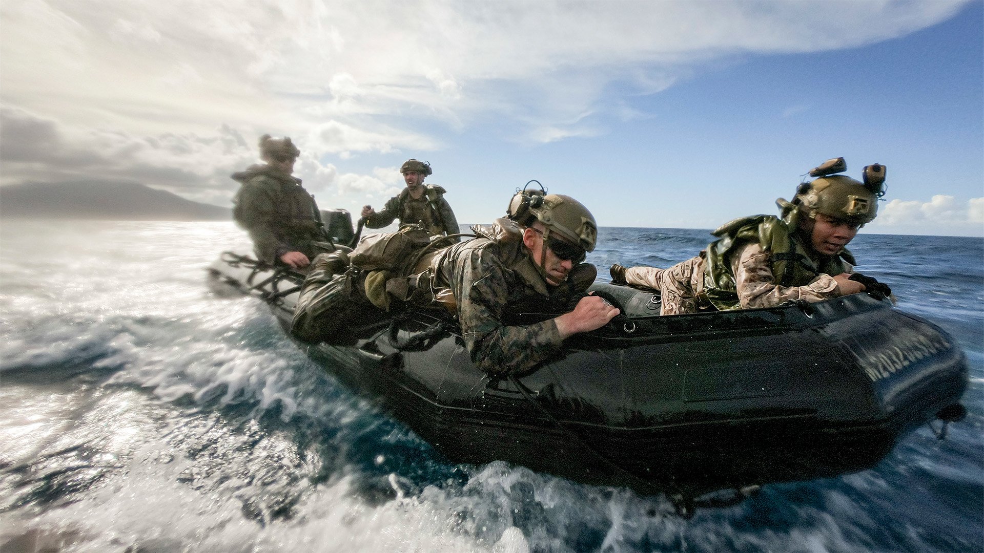US Marines with Battalion Landing Team 2/5, 31st Marine Expeditionary Unit, practice a raid off the coast of Claveria, Philippines, on Oct. 3, 2022. The training was a part of KAMANDAG, an annual exercise by the US military and the armed forces of the Philioppines. US Marine Corps photo by Sgt. Danny Gonzalez.