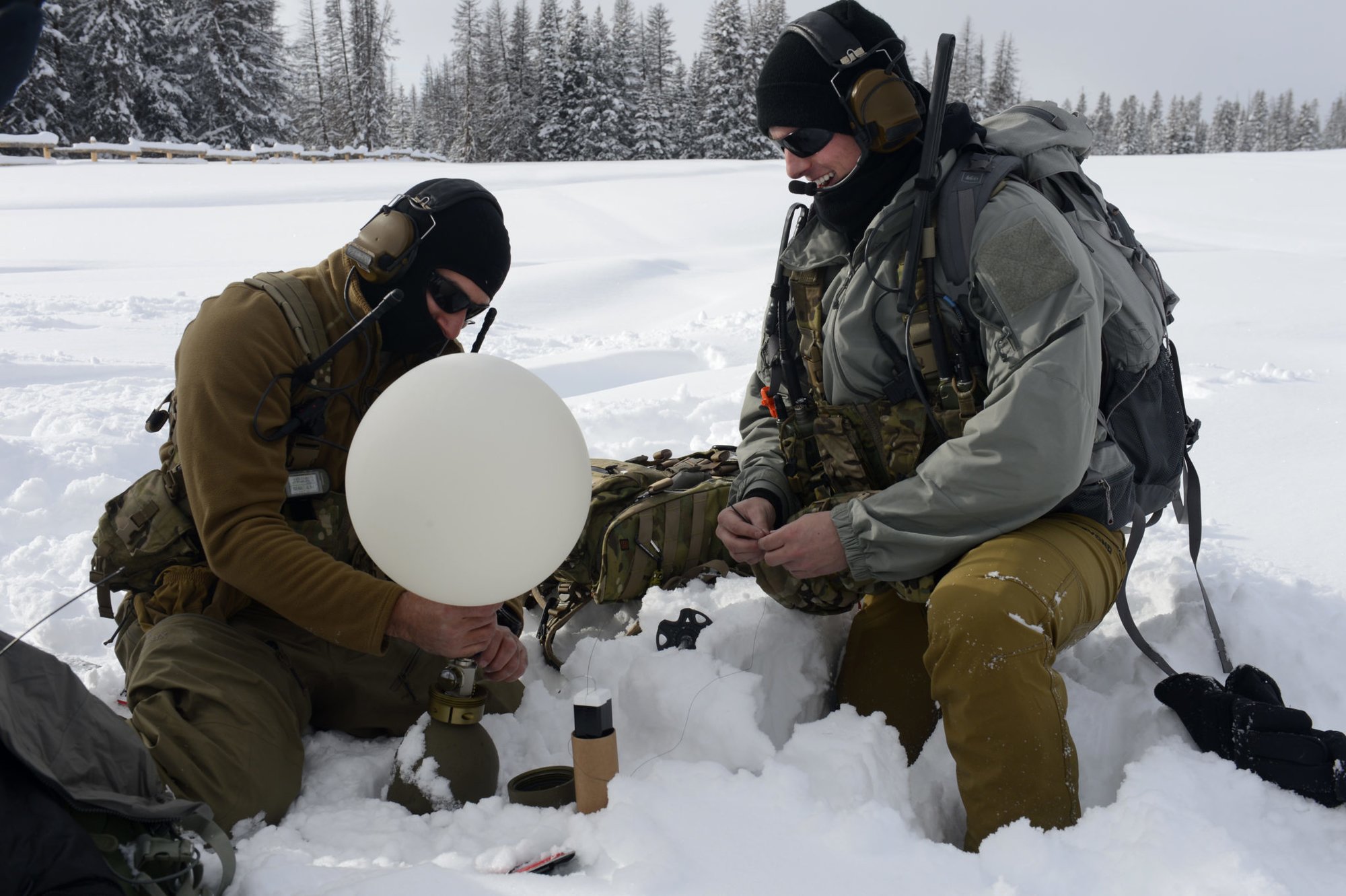 U.S. Air Force Special Tactics Airmen with the 24th Special Operations Wing perform avalanche training at Moran, Wyoming, Dec. 13, 2016. Special Operations Weather Team Airmen have been an integral piece of Special Tactics with unique training to conduct multi-domain reconnaissance and surveillance across the spectrum of conflict and crisis. Photo by Staff Sgt. Sandra Welch/U.S. Air Force.