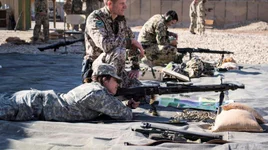 Leigh Michelle in Afghanistan training with
German forces. Photo courtesy of Leigh Michelle.