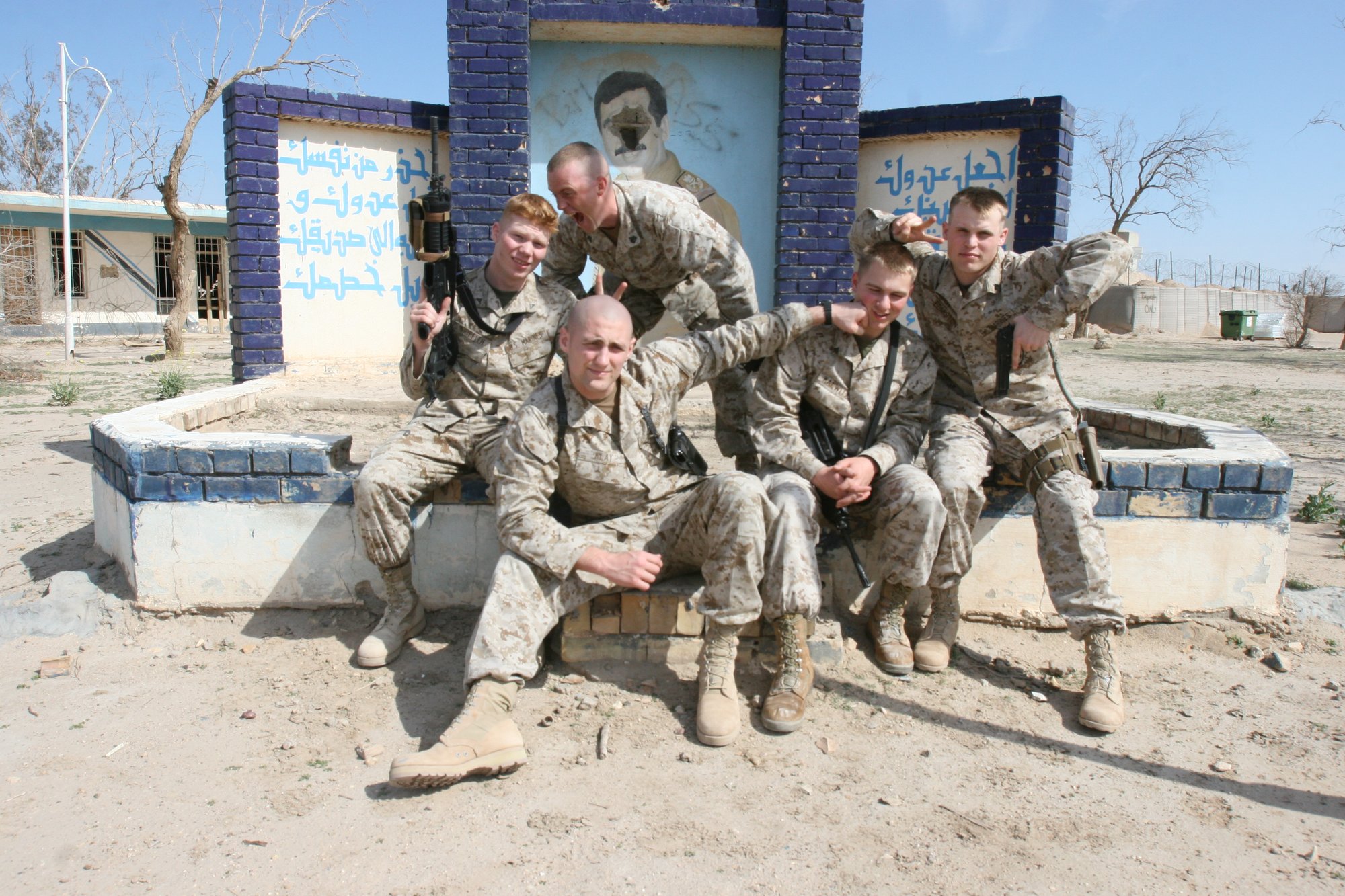 Phil Klay, at front, describes having the opportunity to mentor subordinate Marines in journalism as one of the best aspects of serving overseas. Photo courtesy of Phil Klay.