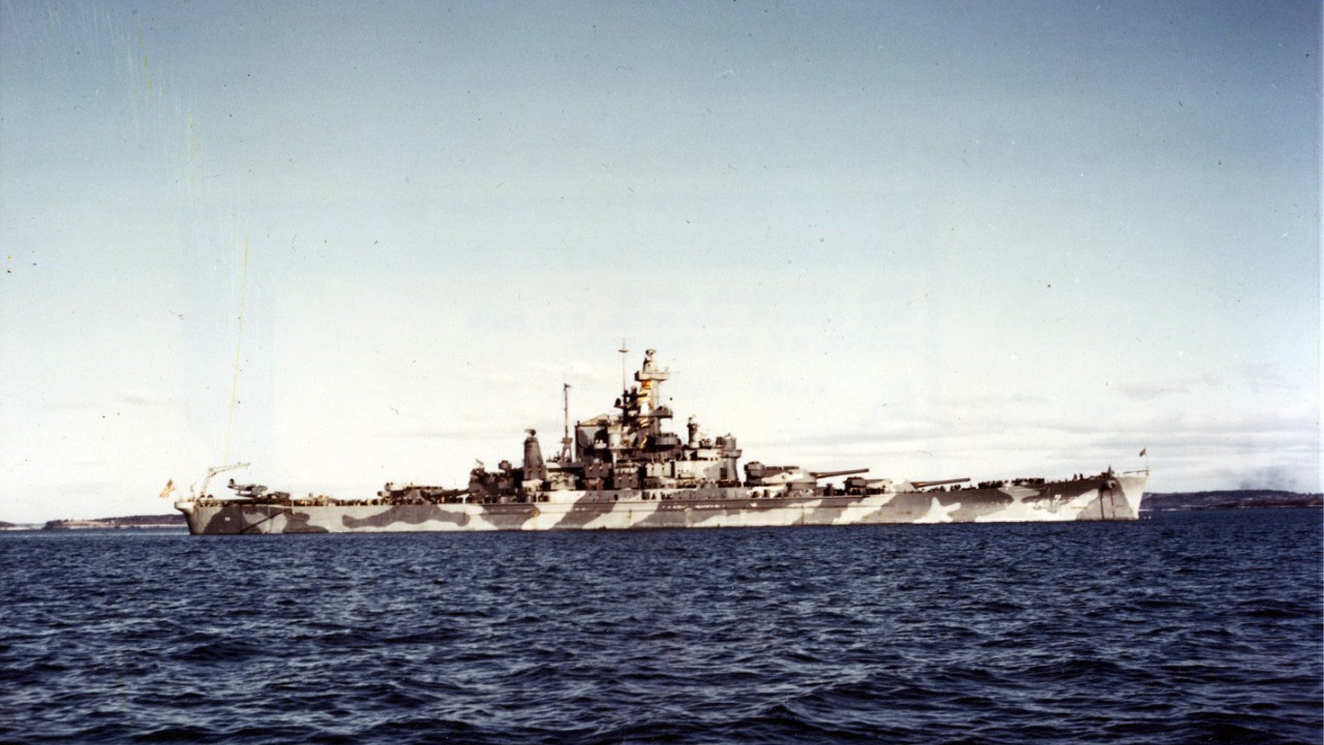 USS Alabama Battleship During Training 1942