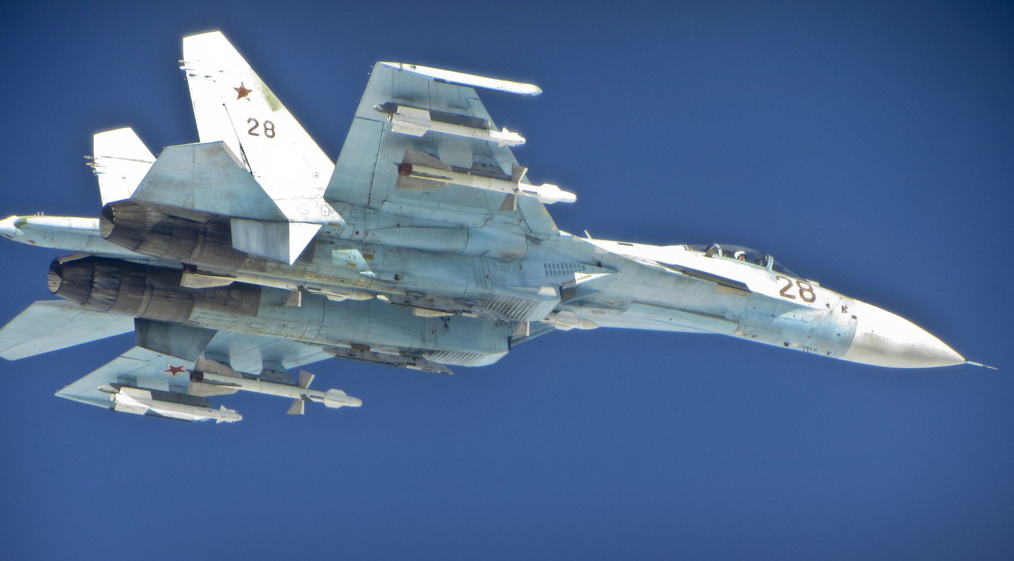 A Russian fighter like this SU-27 Flanker shadowed US bombers