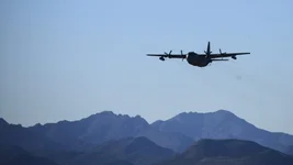 A U.S. Air Force EC-130H Compass Call, assigned to the 55th Electronic Combat Group, takes off from the flight line at Davis-Monthan Air Force Base, Arizona, Feb. 25, 2020. The 55th ECG, a geographically separated unit from Offutt AFB, Nebraska, is the Air Force’s only ECG. (U.S. Air Force photo by Airman 1st Class Jacob T. Stephens)