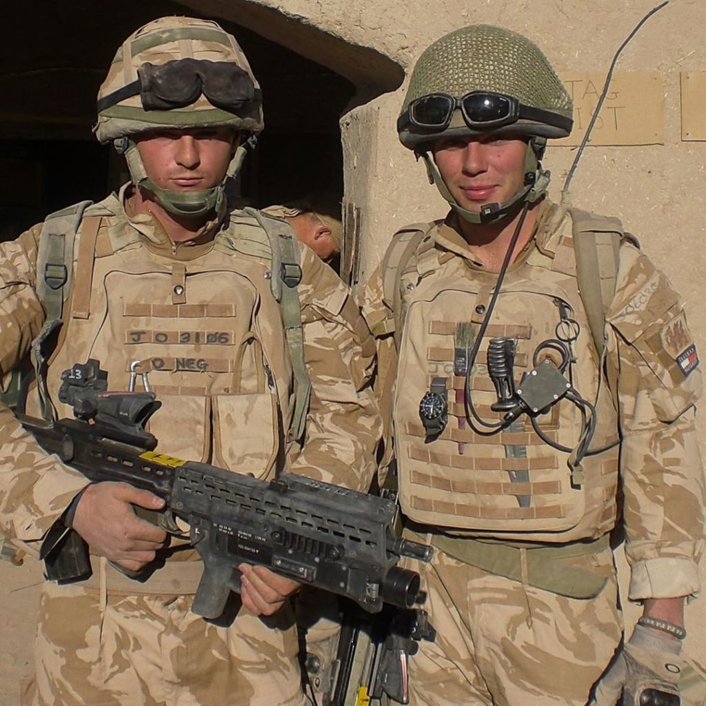 Jones while deployed to Afghanistan with the British Army. Photo courtesy of @grjbooks on Instagram.