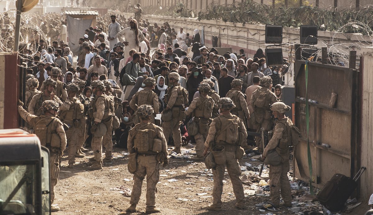 inside Kabul airport abbey gate