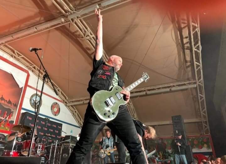 American Hitmen onstage during the Armed Forces Entertainment tour overseas. Photo courtesy of Ty Coleman of Rogue Digital.