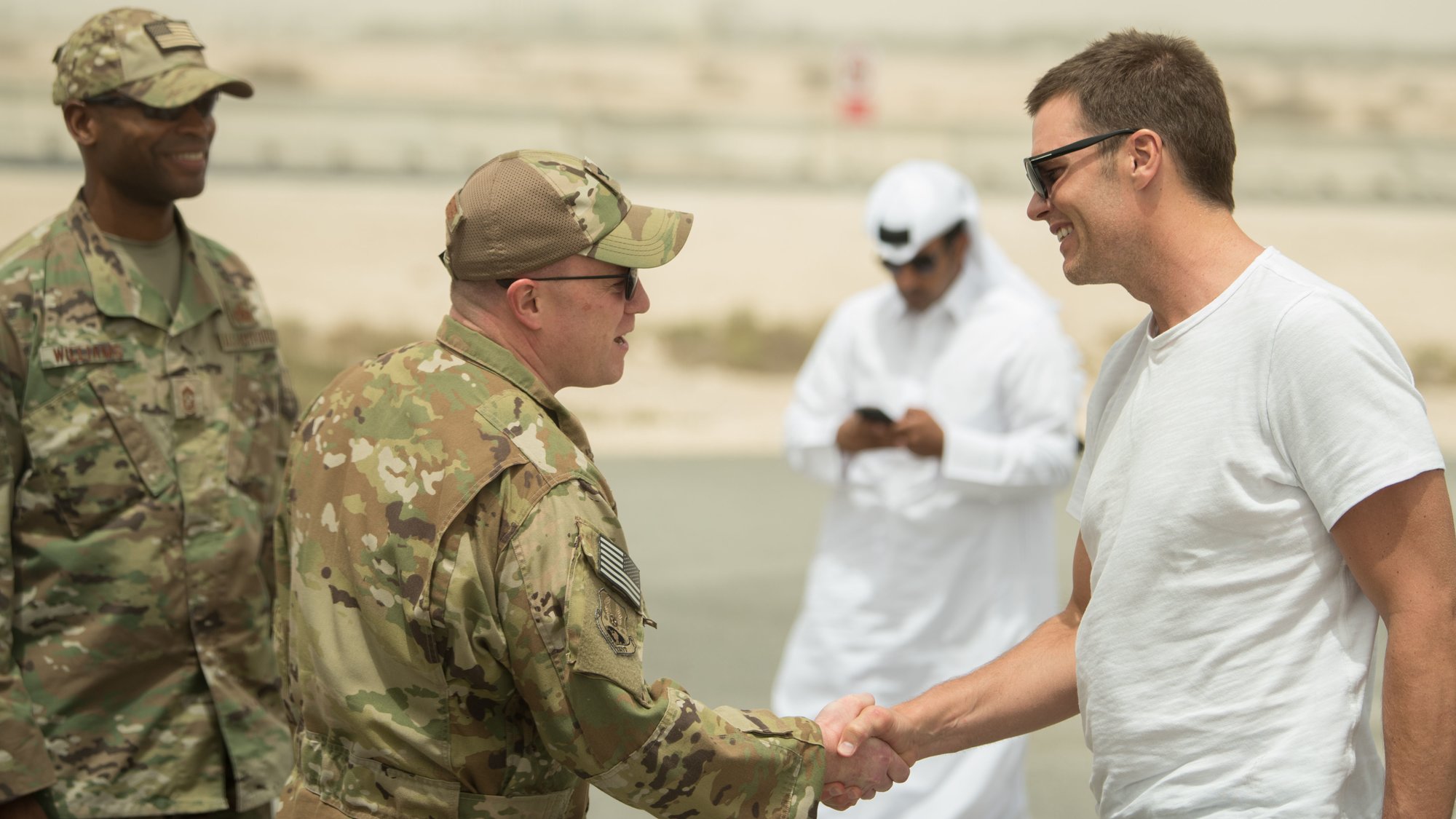 Tom Brady visits 379th AEW