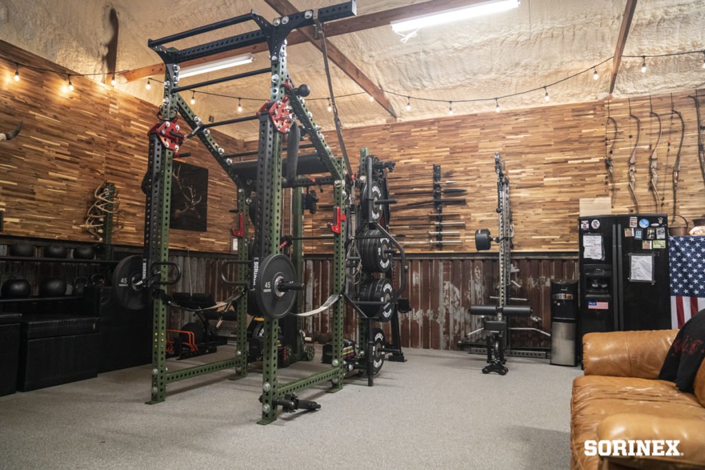 Bert Sorin's Man Cave fitness setup. Photo courtesy of Sorinex Exercise Equipment.