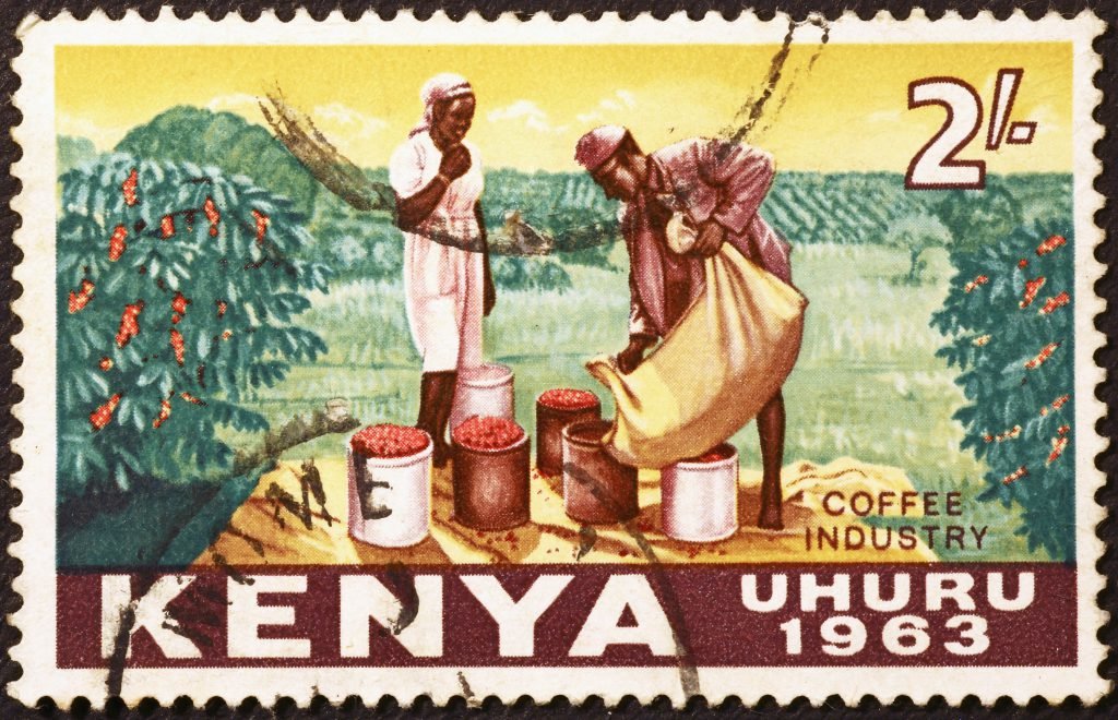 kenya, coffee, history, stamp, agriculture