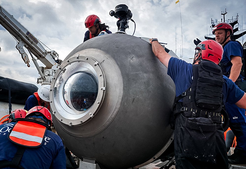 Titan undergoes a pre-dive inspection. 