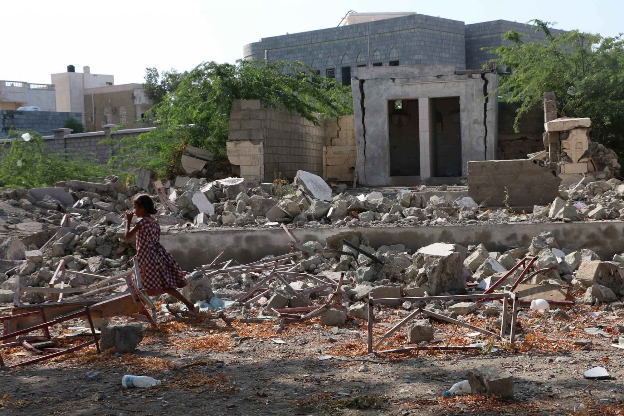 The al-Shaymeh Education Complex for Girls after it was struck by missiles fired by the Saudi Arabia-led coalition. Hodeidah, Yemen. November 9, 2015. Photo Courtesy Amnesty International