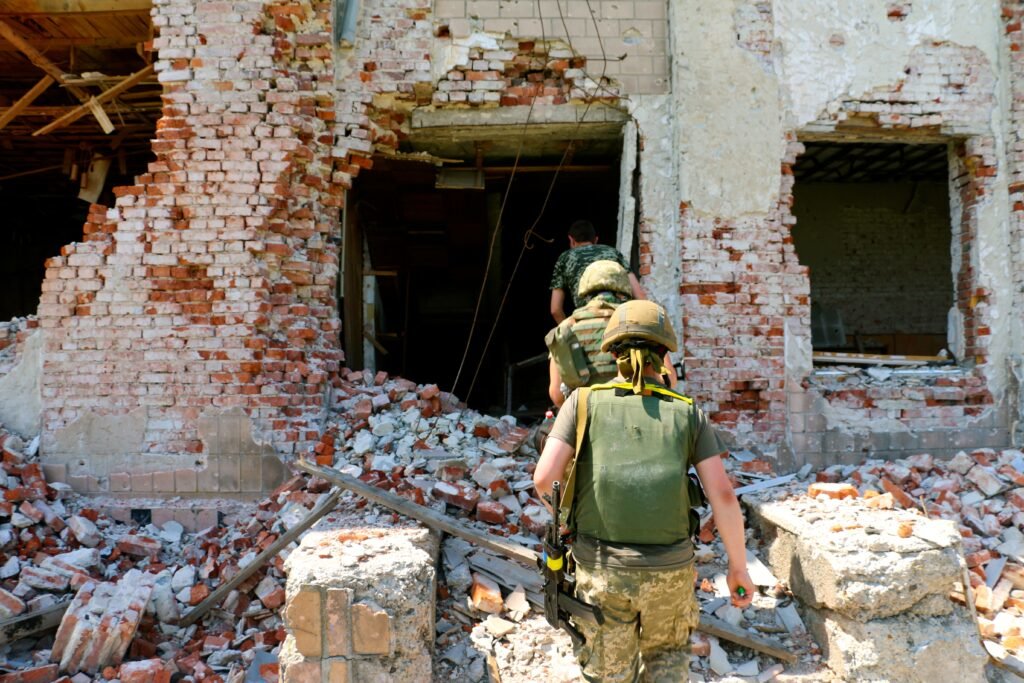 The town of Pisky in eastern Ukraine has been laid waste by years of fighting. Photo by Nolan Peterson/Coffee or Die.