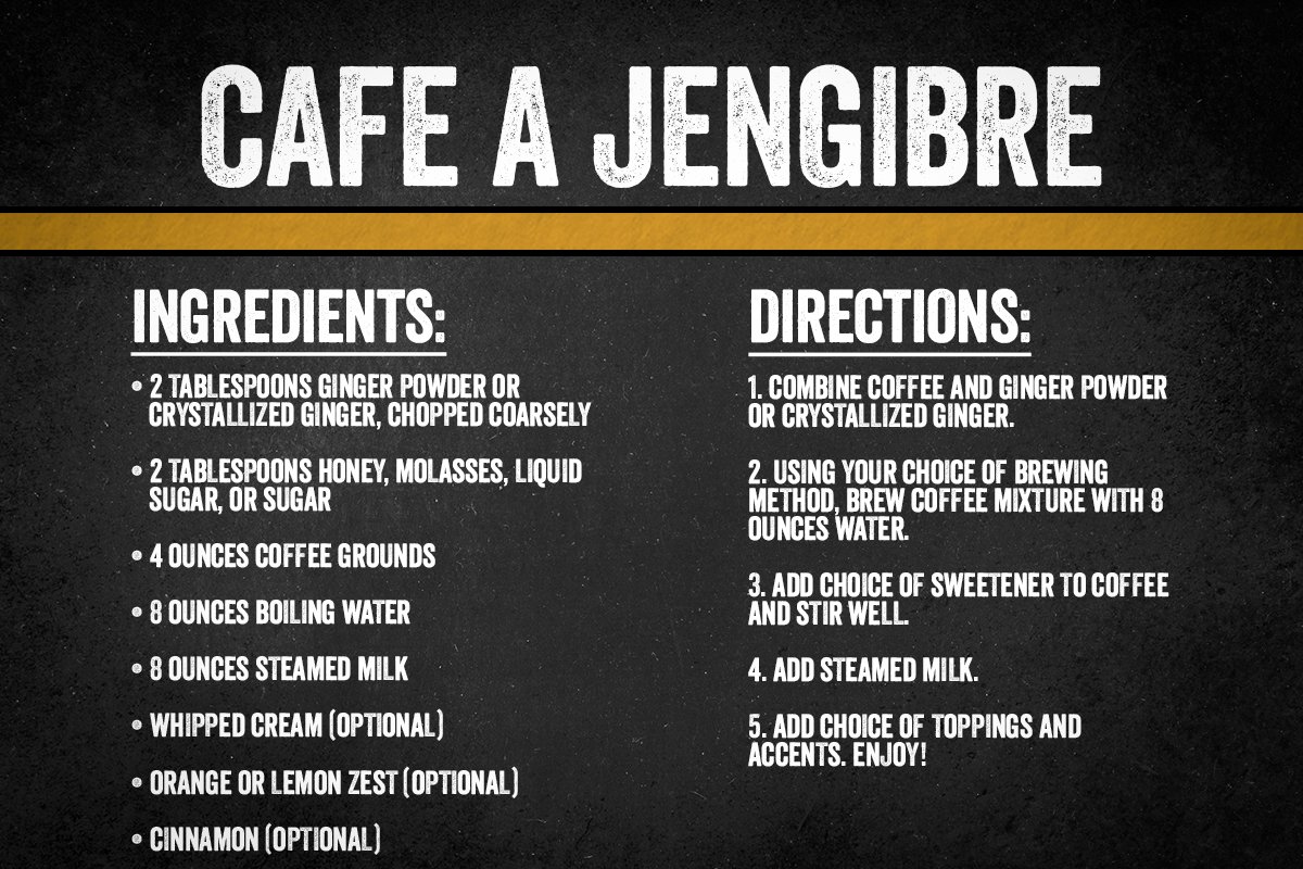 cafe a jengibre, coffee or die recipe