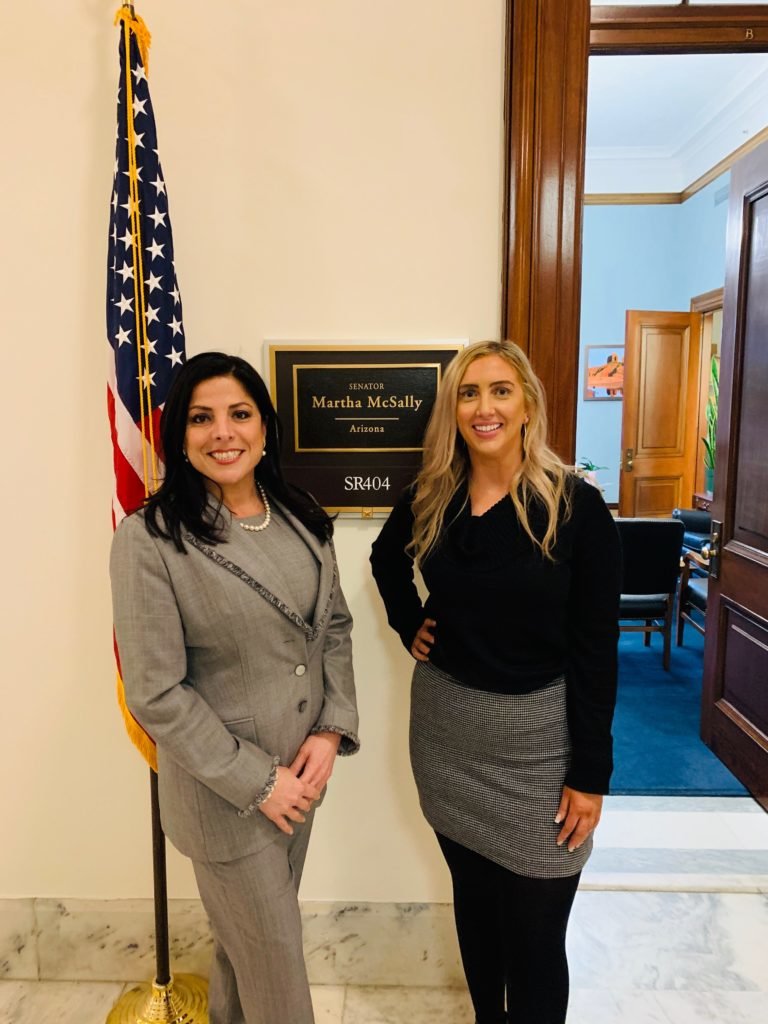 Erin Scanlon, right, is working with attorney Natalie Khawam, who has previously passed legislation to change the Feres Doctrine. Photo courtesy of Natalie Khawam.