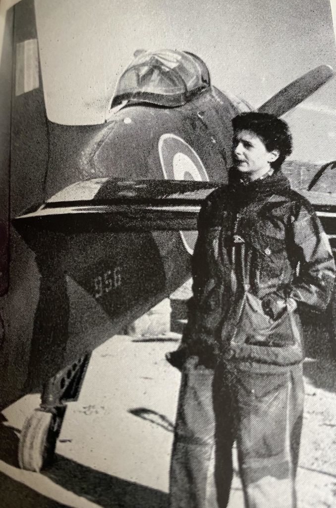 Friang on the landing strip at Dien-Bien-Phu. Photo scanned from "Parachutes and Petticoats" by Brigitte Friang.