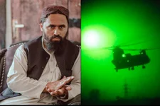 Akif Muhajer claims he was part of the team that shot down Extortion 17 in the Tangi Valley. He is now the director of information and culture in the Taliban-controlled Logar province. Photo (left) by Jake Simkin for Coffee or Die Magazine; photo (right) by US Army Staff Sgt. Shawn Weismiller.