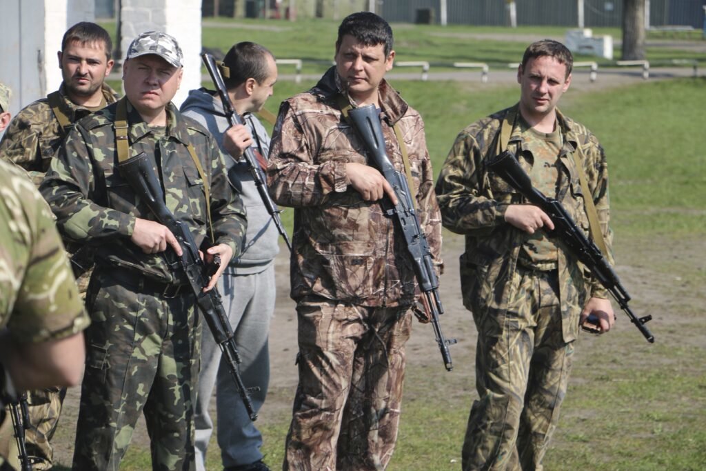 A territorial defense battalion trains outside the Ukrainian city of Dnipro in 2015. Photo by Nolan Peterson/Coffee or Die.