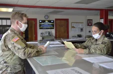Updated guidance from the Department of Defense, now being implemented by individual units across the military, enables commanders to ask whether individual service members have been vaccinated. Those without masks on a military installation who cannot prove they have been vaccinated will be subject to disciplinary action. US Army photo by Emily LaForme, courtesy of DVIDS.