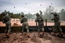 US Army soldiers participating in hand grenade training in 2012. Fragmentation hand grenades are used for deadly force while flash grenades are typically used for preserving life. US Army photo