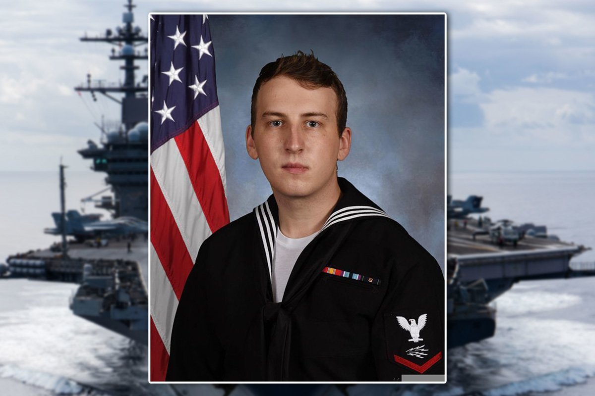 Petty Officer 2nd Class Darren Collins, 22, was found dead July 10, 2022, on board the USS Carl Vinson in California. Navy photos, composite by Coffee or Die Magazine.